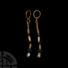 Western Asiatic Gold Bead Drop Earrings