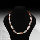 Western Asiatic Carnelian and Agate Bead String