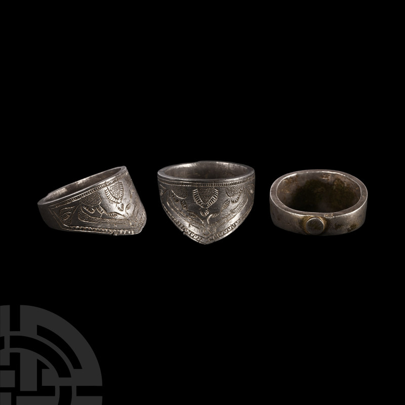 Large Byzantine Silver Archer's Ring
14th-15th century A.D. A substantial silve...