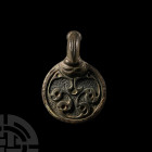 'The Pershore' Anglo-Saxon Hanging Bowl Mount with Horse-Head