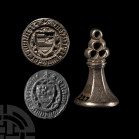 English Medieval Silver Chessman Type Seal Matrix for John of Preston
