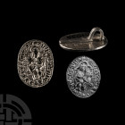 English Medieval Silver Seal Matrix for Harvey, Rector of the Church of Swainsthorpe Magna