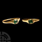 Medieval Gold Ring with Emerald Cabochon