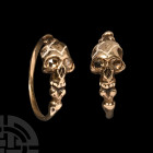 Gold, Enamel, and Diamond-Set Skull Ring