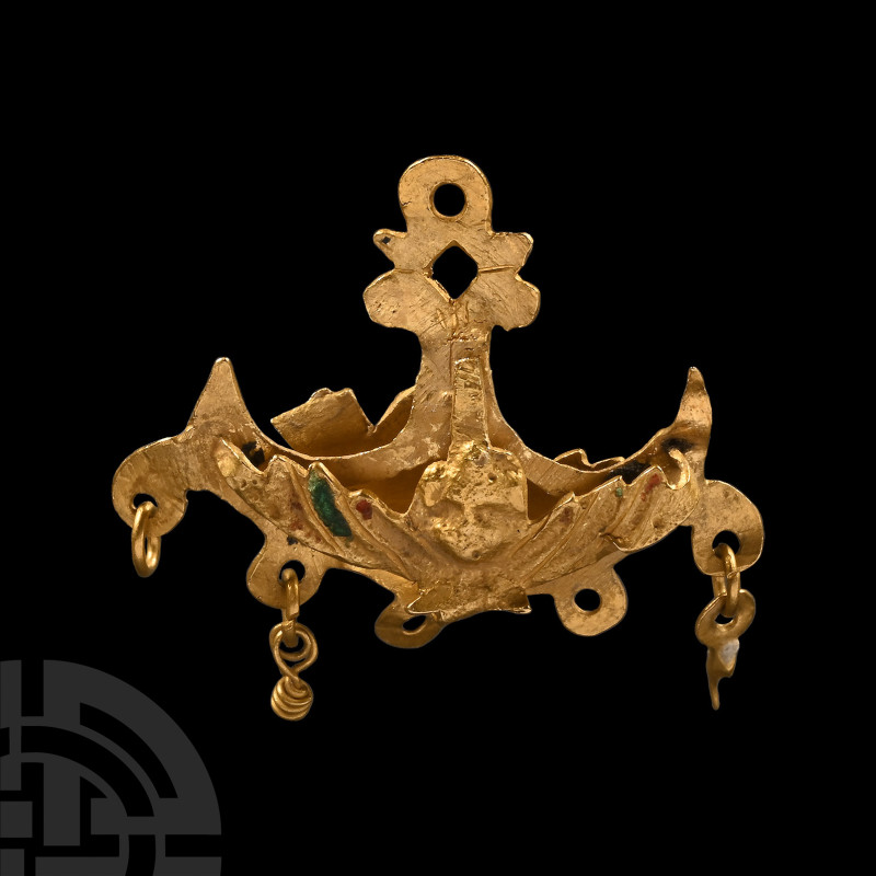 Elizabethan Boat-Shaped Pendant with Putti
16th-early 17th century A.D. A gold ...