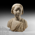 Post Medieval Marble Bust of a Young Female