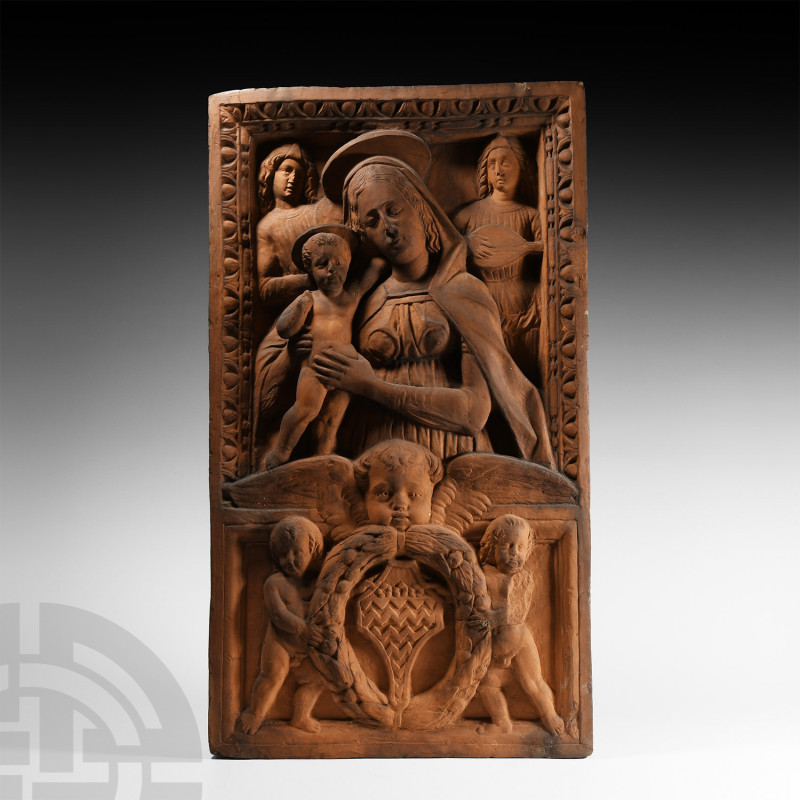 Post Medieval Large Tile with Virgin and Child Scene
19th-20th century A.D. A l...