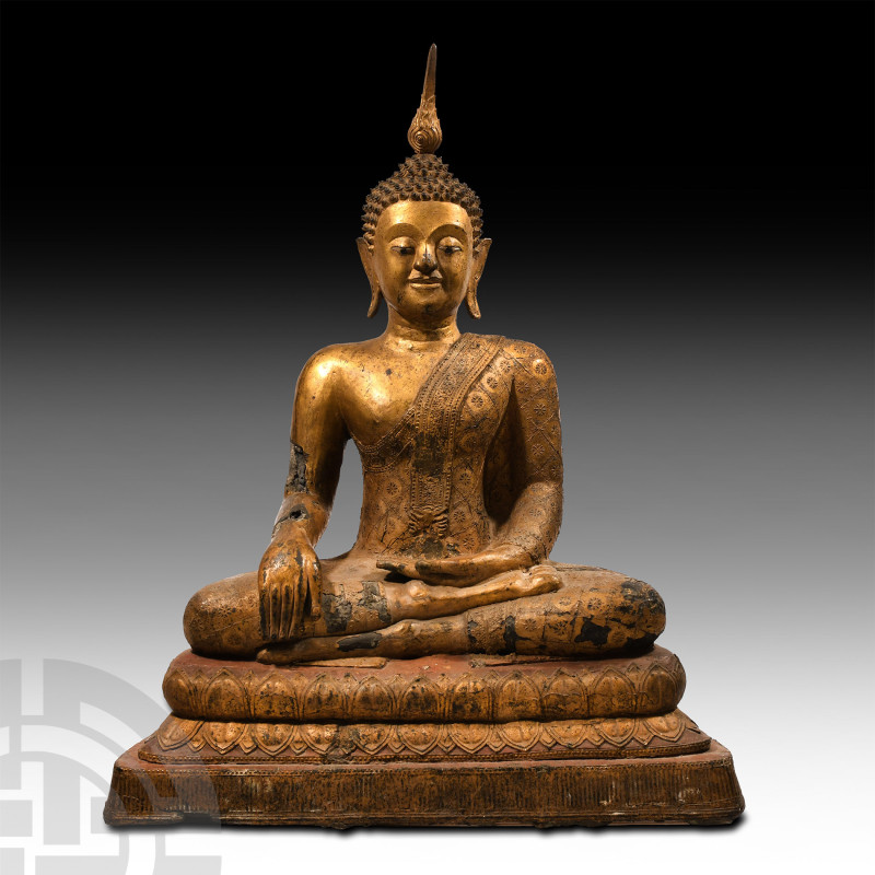 Very Large Thai Gilt Bronze Buddha Shakyamuni
19th-20th century A.D. A large gi...