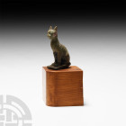 Egyptian Bronze Goddess Bastet as Seated Cat
