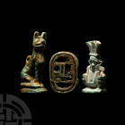 Egyptian Blue Glazed Faience Amulet Collection