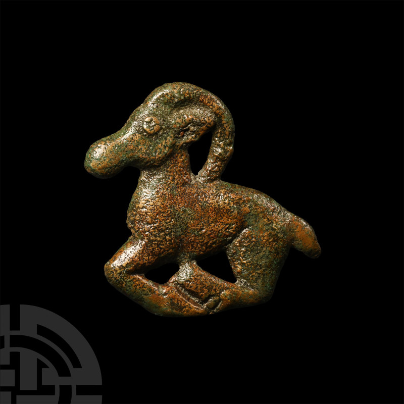 Scythian Ibex Mount
1st millennium B.C. A bronze mount depicting an ibex in pro...