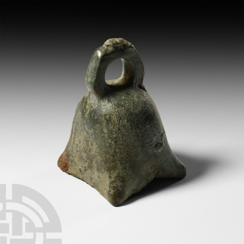 Roman Square-Shaped Bell
Circa 1st century A.D. A bronze bell of quadrilateral ...