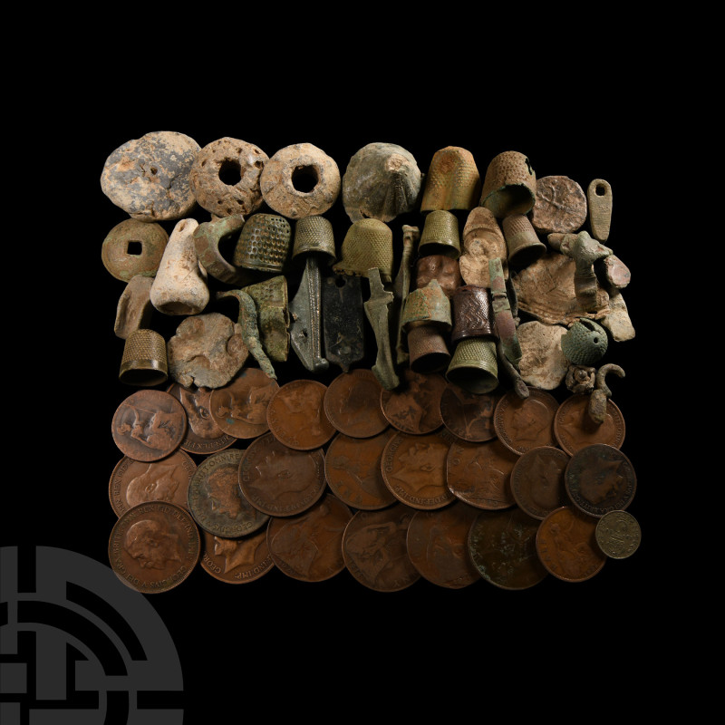 Roman to Post Medieval Artefact Group
1st-20th century A.D. A group of items in...