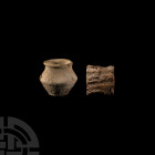 Babylonian Ur Vessel and Cuneiform Tablet Relating to Beer for Mercenaries in the Service of Babylon
