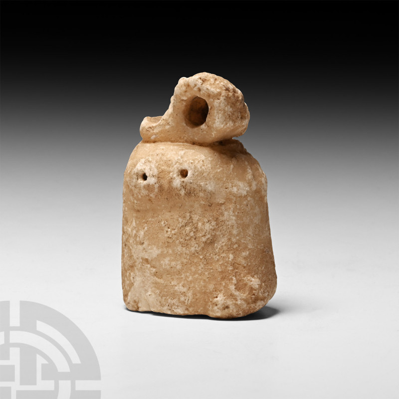 Tel Brak Type Alabaster Eye Idol
Circa 3rd millennium B.C. A Tel Brak type crea...