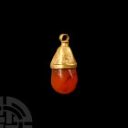 Western Asiatic Gold with Agate Gemstone Pendant
