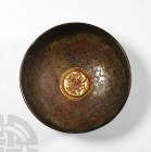 Highly Tinned Elamite Bowl with Central Gold Roundel