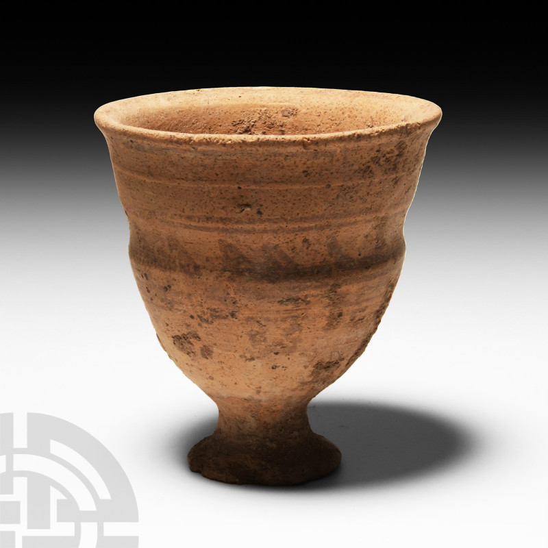 Western Asiatic Terracotta Chalice
1st millennium B.C. A terracotta unglazed fo...