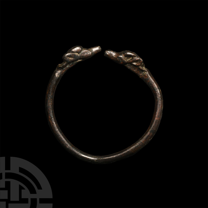 Luristan Zoomorphic Bracelet
Circa 8th-6th century B.C. A copper-alloy bracelet...