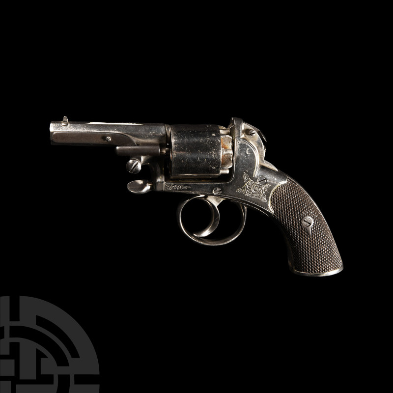 London Proofed Percussion Revolver
19th century A.D. A double action nickel pla...