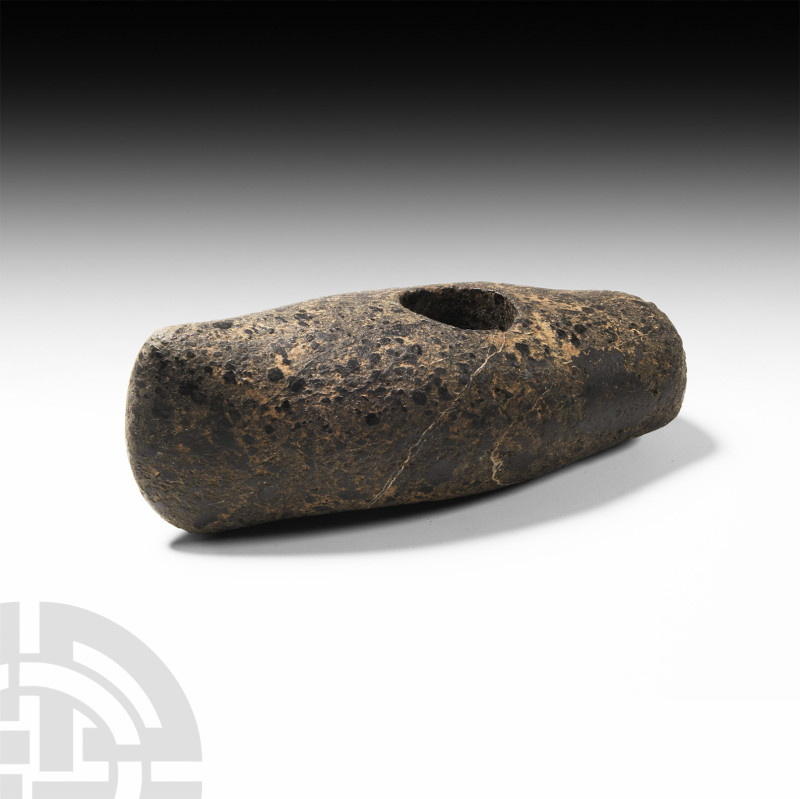 Stone Age Boat-Shaped Axehead
Neolithic Period, circa 3rd millennium B.C. A sto...