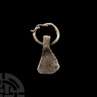 Iron Age Celtic Silver Axe Pendant with Loop