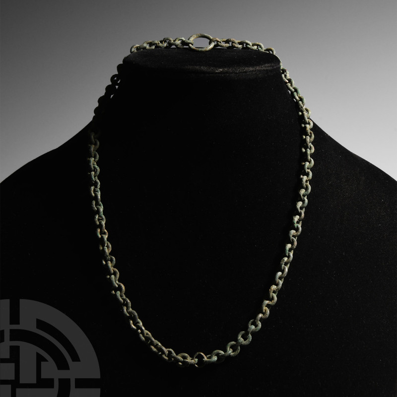 Viking Age Bronze Chain Necklace
Circa 8th-10th century A.D. A bronze necklace ...