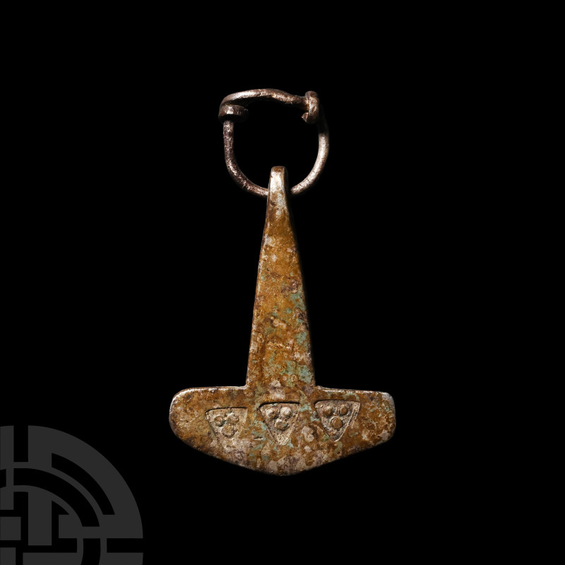 Viking Period Silver Hammer Pendant
8th-10th century A.D. A silver hammer penda...
