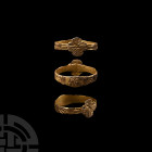 Medieval Silver-Gilt Fede Ring