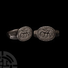 Medieval Silver Ring with Griffin
