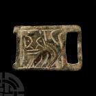 Medieval Buckle Plate with Facing Lion