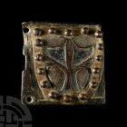 Medieval Gilt Heraldic Horse Harness Mount with Rivetted Shield