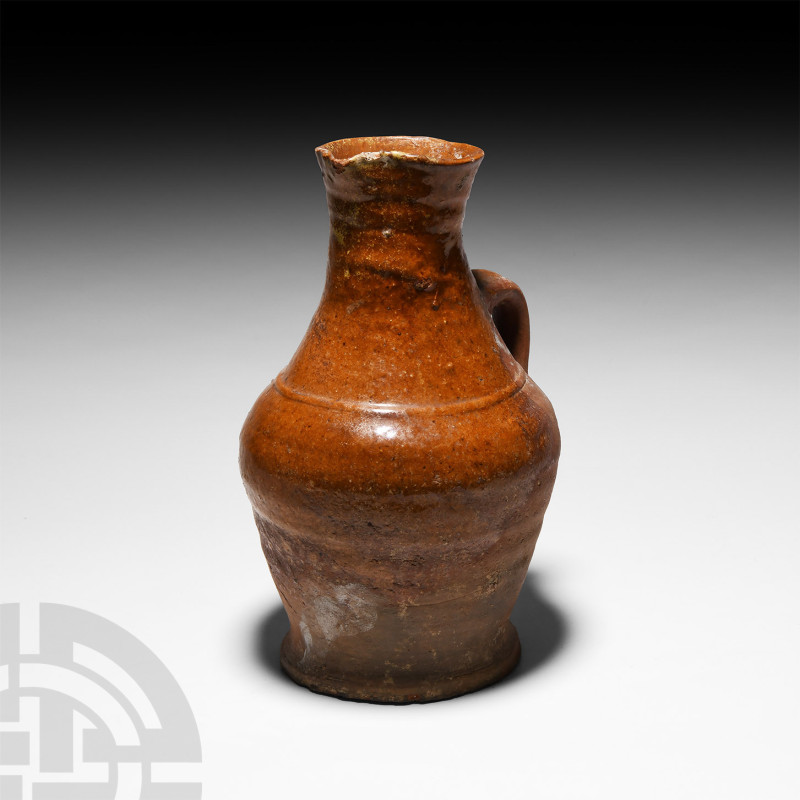 English Medieval Handled Flask
15th-16th century A.D. A wheel-thrown redware fl...