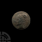 Medallion Featuring a Roman Soldier Dragging a Barbarian