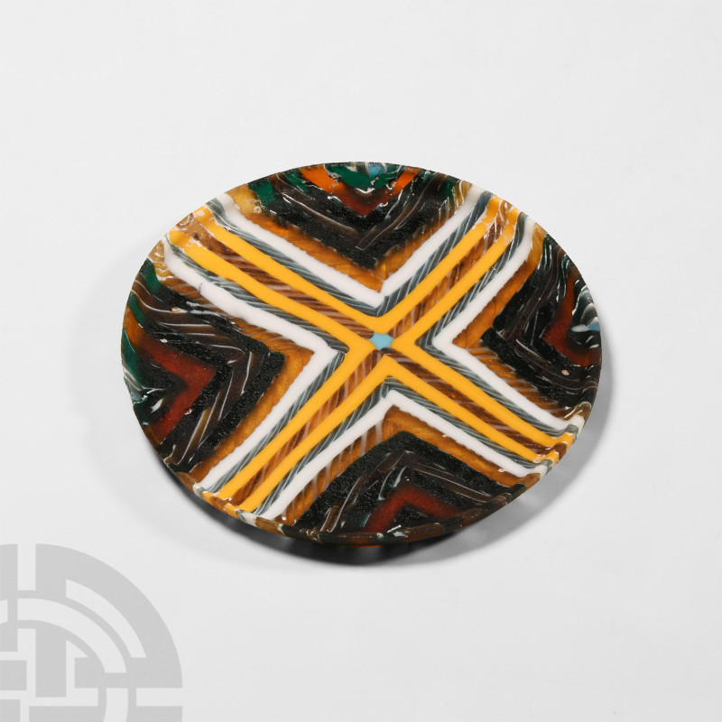 Post Medieval Mosaic Glass Dish
21st century A.D. A shallow translucent glass d...