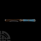 Silver Enamelled Letter Opener with Agate Blade