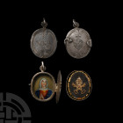 Post Medieval Papal Silver Reliquary Pendant with Portrait