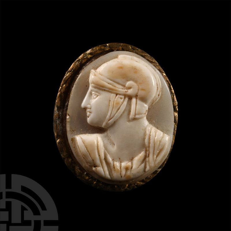 Cameo with Bust of a Roman Soldier
19th century A.D. A shell cameo portraying t...