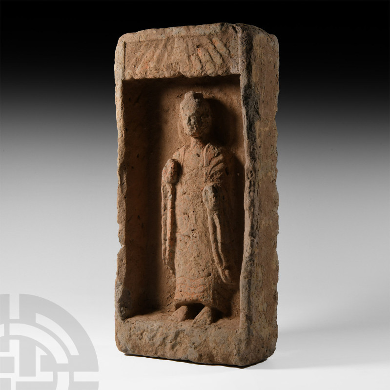 Chinese Wei Buddha Brick
Wei Dynasty, 534-550 A.D. A rectangular ceramic brick ...