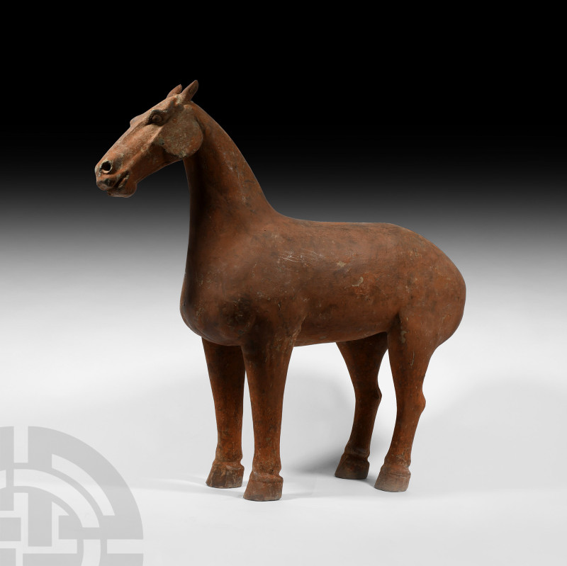 Very Large Chinese Han Standing Horse
Han Dynasty, 206 B.C.-220 A.D. or later. ...