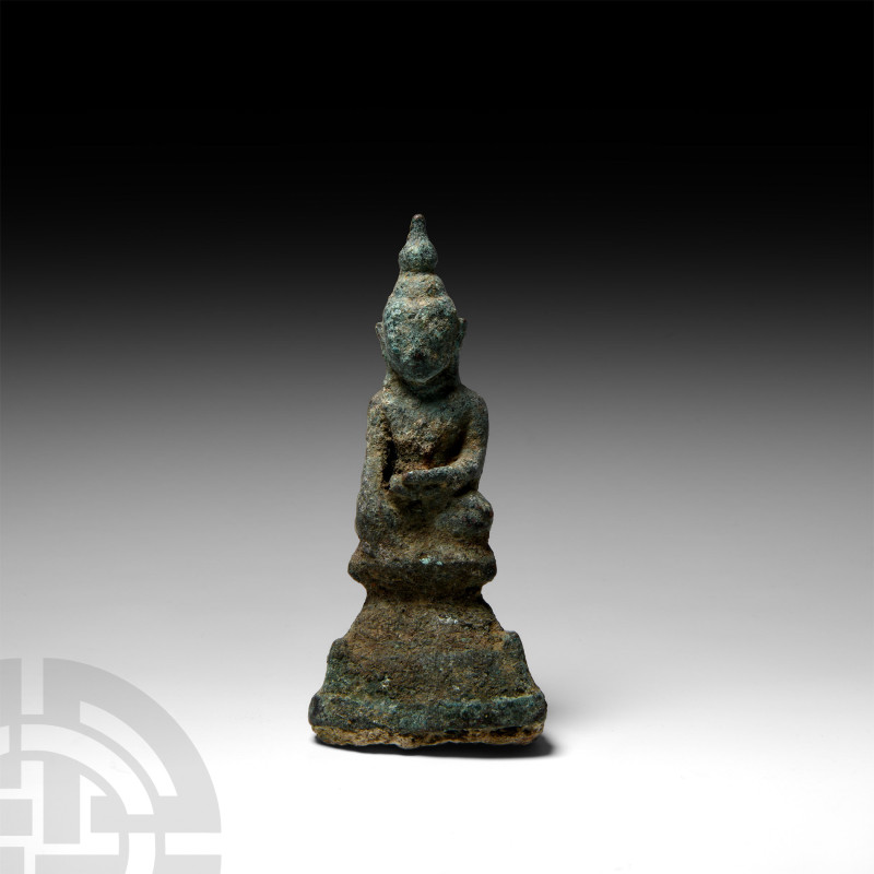 Thai Seated Buddha Statuette
11th-13th century A.D. A copper-alloy Buddha statu...