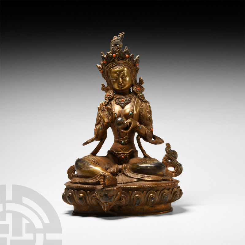 Sino-Tibetan Gilt Arya Tara Figure
19th-early 20th century A.D. A hollow-formed...