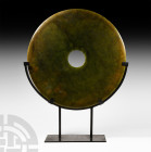 Chinese Green Stone Bi Disc