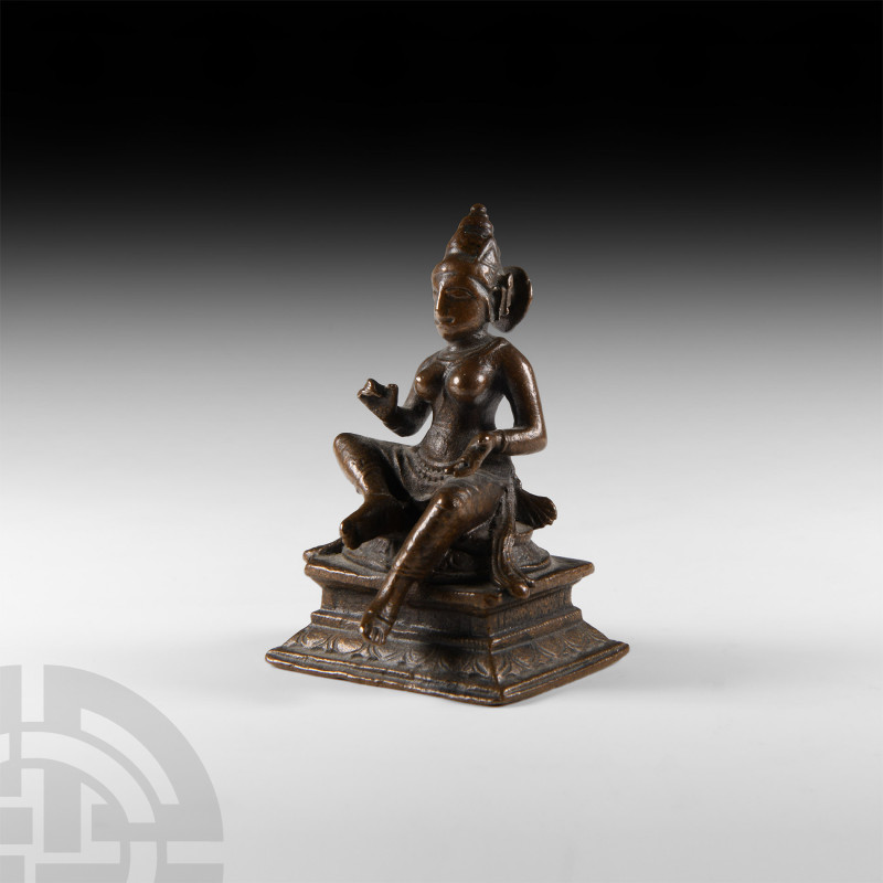 Indian Goddess Statuette
15th-17th century A.D. A bronze statuette modelled in ...