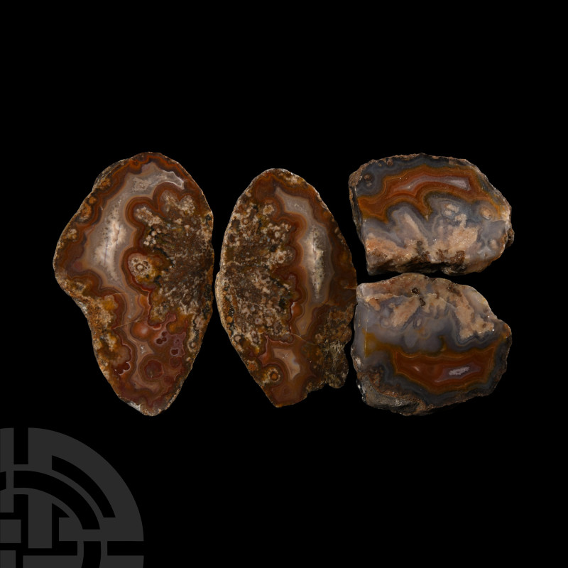 Natural History - Cut and Polished Agate Crystal Geode Section Group
A group of...