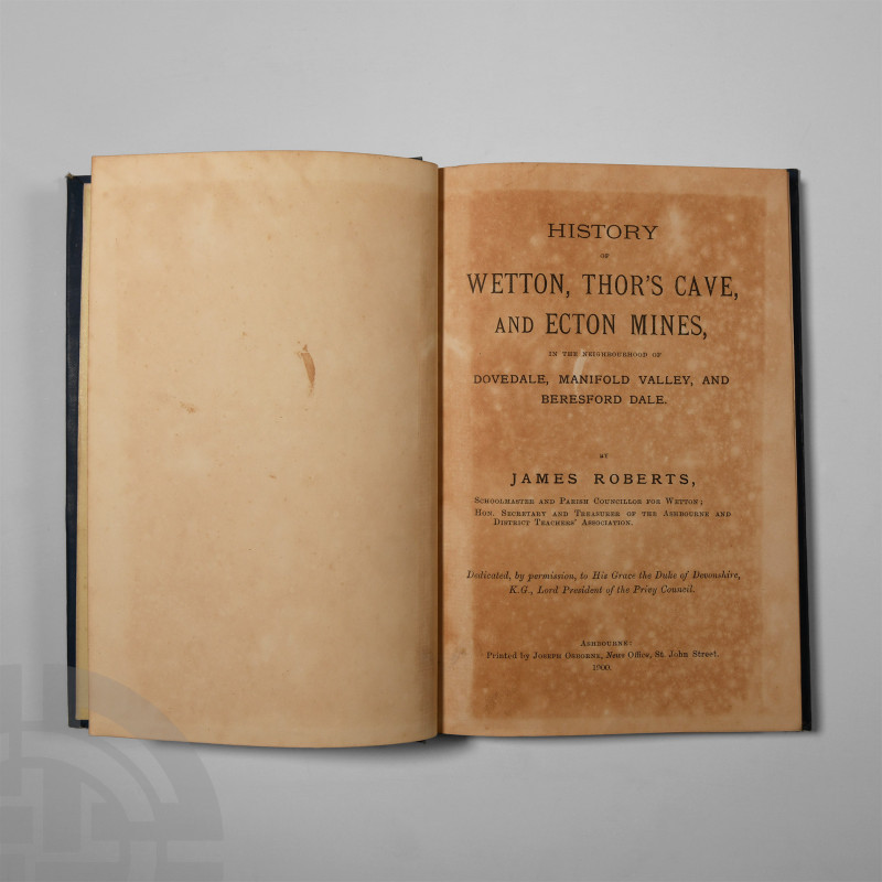 Natural History Books - Roberts - History of Wetton Thor's Cave and Ecton Mines...