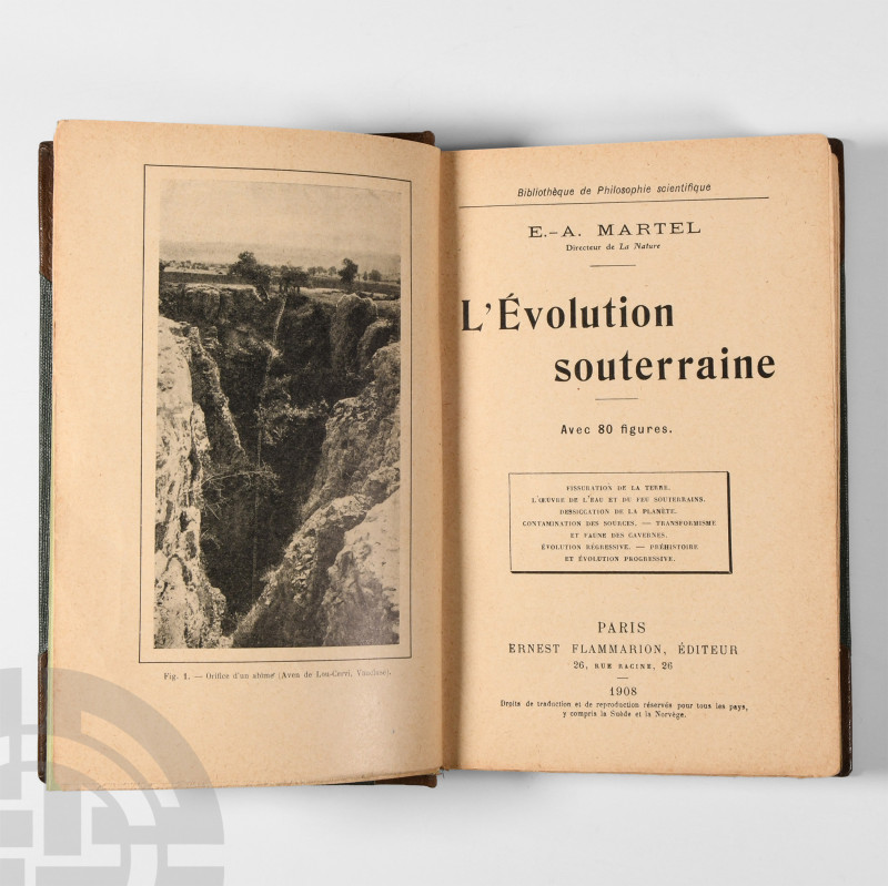 Natural History Books - Martell - L'Evolution Souterraine
Published 1908 A.D. M...