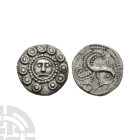 Anglo-Saxon Coins - Secondary Phase - Series H Type 49 - Wodan Head AR Sceatta