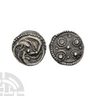 Anglo-Saxon Coins - Secondary Phase - Series H Type 48 - Wolf Heads AR Sceatta
