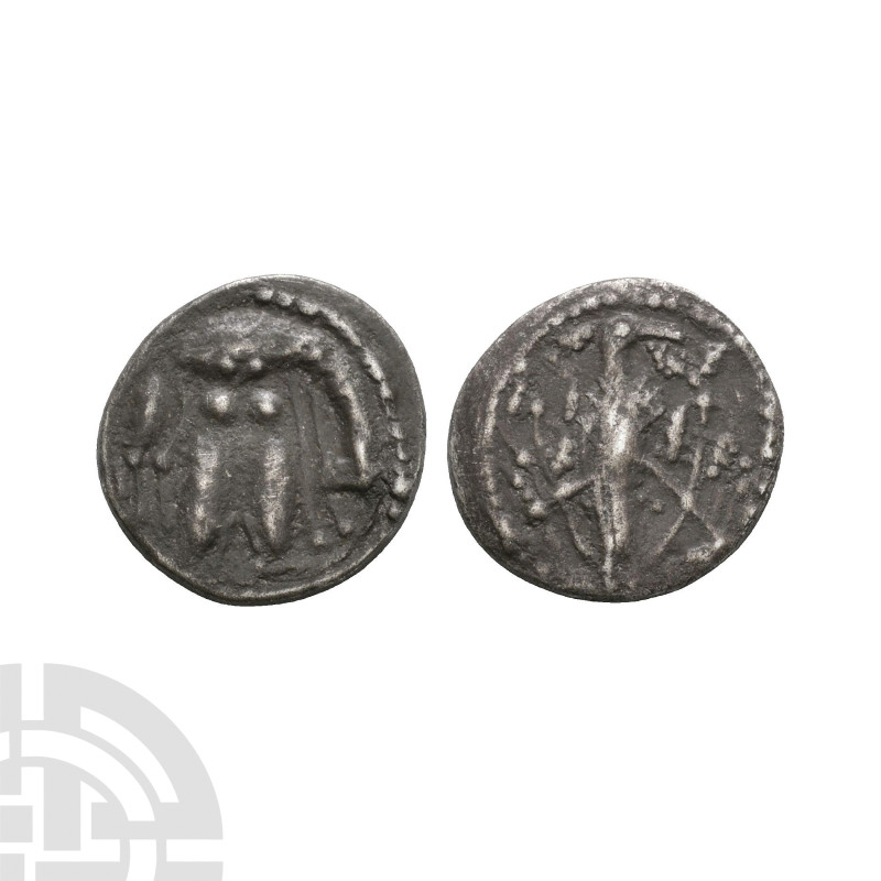 Anglo-Saxon Coins - Secondary Phase - Series V, Type 7 - Wolf and Twins AR Sceat...